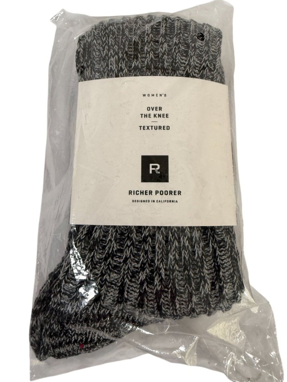 Richer Poorer Womens Over The Knee Textured Socks Heather Grey FabFitFun New